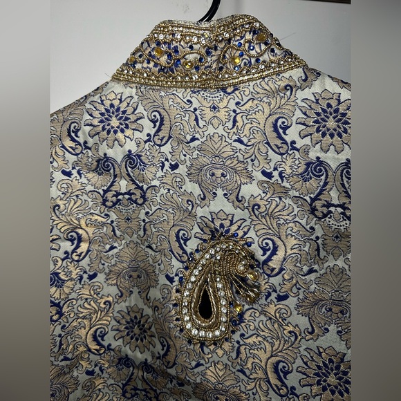 Men’s Kurta Tunic Top with pant with beading and embroidery - Picture 10 of 15